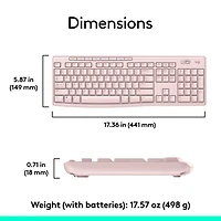 Ensemble clavier et souris sans fil MK270 de Logitech - Rose - Anglais