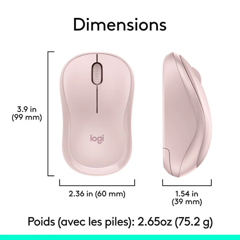 Ensemble clavier et souris sans fil MK270 de Logitech - Rose - Anglais