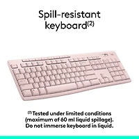 Ensemble clavier et souris sans fil MK270 de Logitech - Rose - Anglais