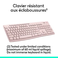 Ensemble clavier et souris sans fil MK270 de Logitech - Rose - Anglais