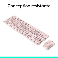 Ensemble clavier et souris sans fil MK270 de Logitech - Rose - Anglais
