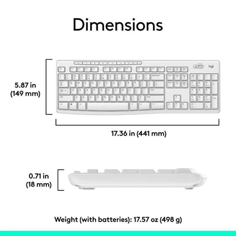 Ensemble clavier et souris sans fil MK270 de Logitech - Blanc - Anglais
