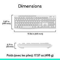 Ensemble clavier et souris sans fil MK270 de Logitech - Blanc - Anglais