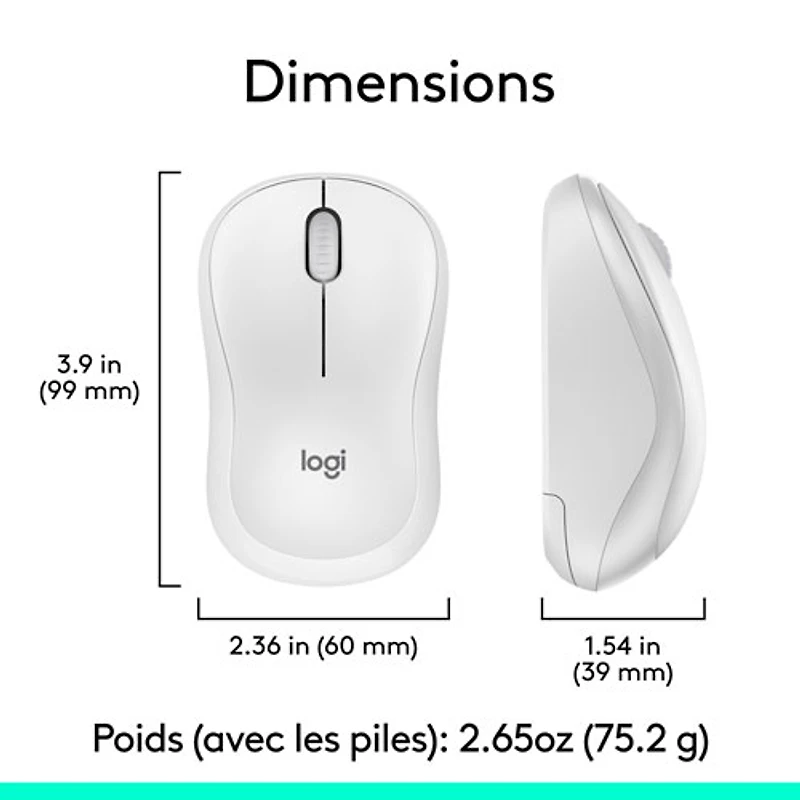 Ensemble clavier et souris sans fil MK270 de Logitech - Blanc - Anglais