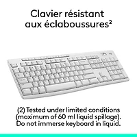Ensemble clavier et souris sans fil MK270 de Logitech - Blanc - Anglais