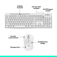 Ensemble clavier et souris sans fil MK270 de Logitech - Blanc - Anglais