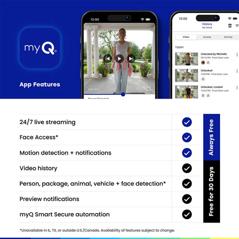 Chamberlain myQ 3-in-1 Video Smart Lock with Key & Biometric Keypad