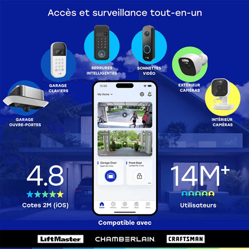 Chamberlain myQ 3-in-1 Video Smart Lock with Key & Biometric Keypad