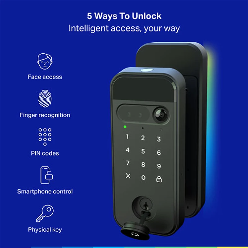Chamberlain myQ 3-in-1 Video Smart Lock with Key & Biometric Keypad