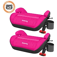Harmony Youth Booster Elite Backless Booster Car Seat - Pink - 2 Pack