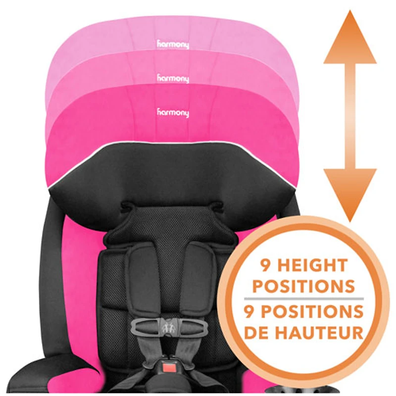 Harmony Defender MAX SIP 360 3-in-1 Deluxe Car Seat - Pink