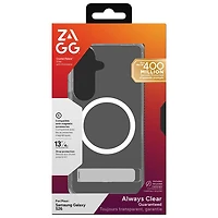 ZAGG Crystal Palace Snap Fitted Hard Shell Case with Magnet & Kickstand for Galaxy S26 - Clear