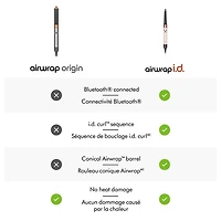 Séchoir coiffant et sèche-cheveux Airwrap Origin de Dyson - Nickel/Cuivre