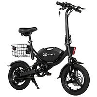 GoPowerBike GoDash Foldable Electric City Bike (400W Motor / Up to 48km Range / 32km/h Top Speed) - Black