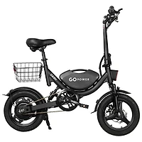GoPowerBike GoDash Foldable Electric City Bike (400W Motor / Up to 48km Range / 32km/h Top Speed) - Black