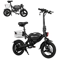 GoPowerBike GoDash Foldable Electric City Bike (400W Motor / Up to 48km Range / 32km/h Top Speed) - Black