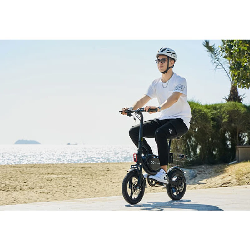 GoPowerBike GoDash Foldable Electric City Bike (400W Motor / Up to 48km Range / 32km/h Top Speed) - Black