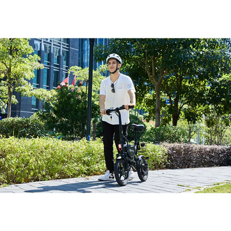 GoPowerBike GoDash Foldable Electric City Bike (400W Motor / Up to 48km Range / 32km/h Top Speed) - Black