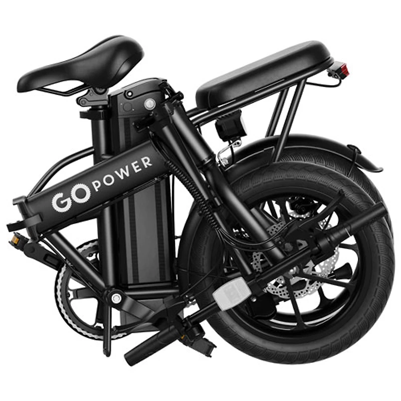 Vélo de ville électrique repliable GoRay de GoPowerBike (moteur 350W/autonomie jusqu'à 30,6km/vitesse maximale 32 km/h) - Noir