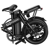Vélo de ville électrique repliable GoRay de GoPowerBike (moteur 350W/autonomie jusqu'à 30,6km/vitesse maximale 32 km/h) - Noir