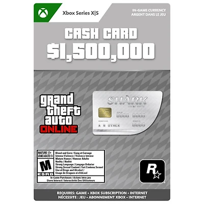 GTA Online - $1,500,000 Great White Shark Cash Card (Xbox Series X|S) - Digital Download