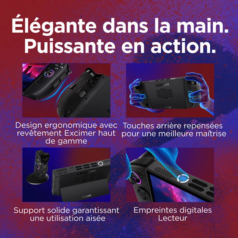 Console de jeu tactile WUXGA de 8,8 po Legion Go 2 de Lenovo - Noir éclipse (Ryzen Z2 Extreme d'AMD/RAM 32 Go/SSD 1 To/Win11)
