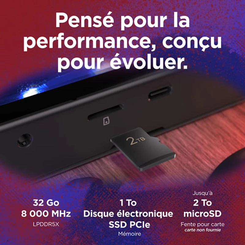 Console de jeu tactile WUXGA de 8,8 po Legion Go 2 de Lenovo - Noir éclipse (Ryzen Z2 Extreme d'AMD/RAM 32 Go/SSD 1 To/Win11)