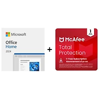 Microsoft Office Home 2024 & McAfee Total Protection (PC/Mac) - 1 User - 1 Device - Bilingual - Digital Download