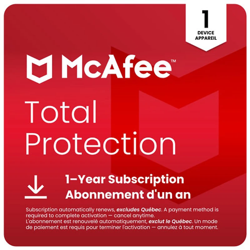 Microsoft 365 Personal & McAfee Total Protection (PC/Mac) - 1 User - 1 Device - Bilingual - Digital Download