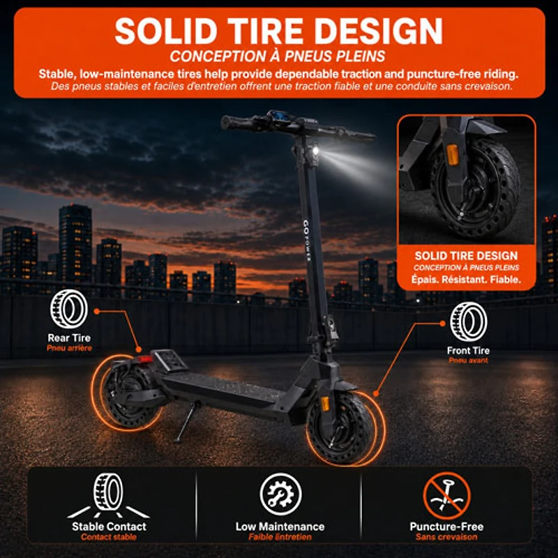 Trottinette électrique GoOne de GoPowerBike (Moteur 400 W/Autonomie maximale 32 km/Vitesse maximale 30 km/h) - Noir