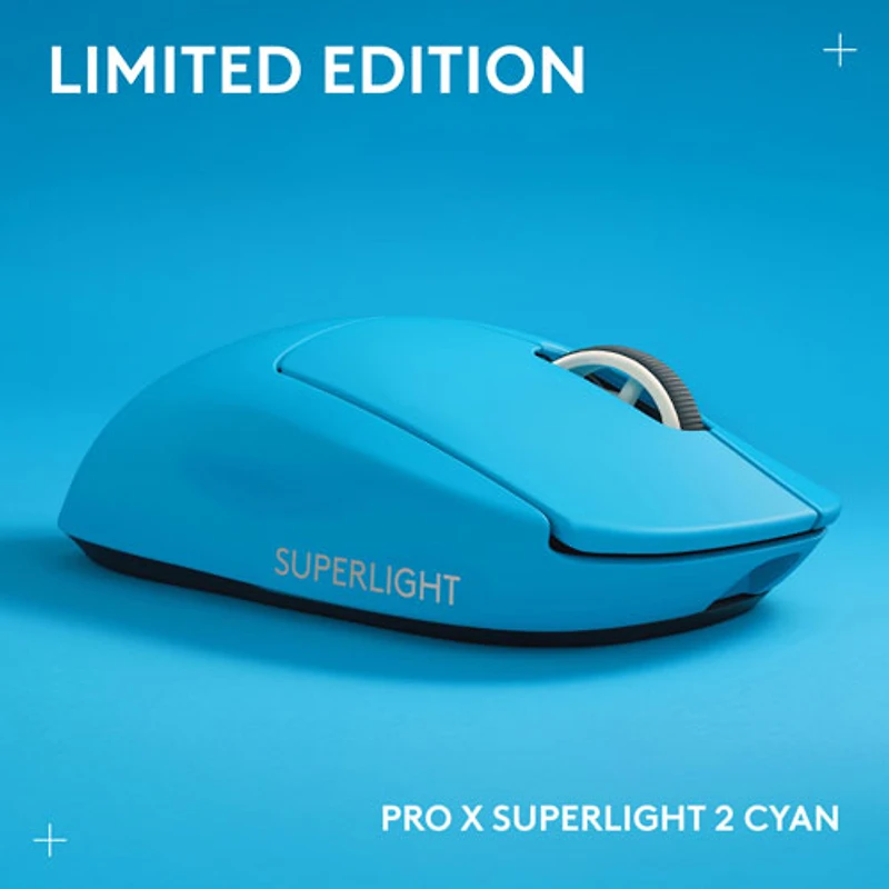 Souris sans fil à capteur HERO 2 de calibre professionnel 60 g 44 000 ppp taux interrogation 8 kHz PRO X Superlight 2 de Logitech G - Bleu