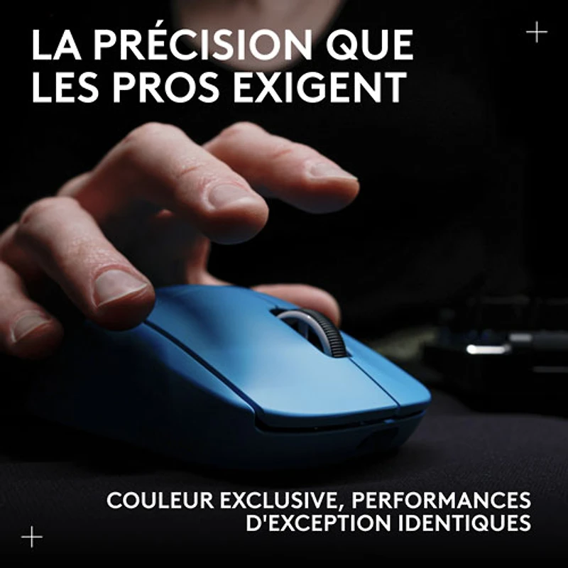Souris sans fil à capteur HERO 2 de calibre professionnel 60 g 44 000 ppp taux interrogation 8 kHz PRO X Superlight 2 de Logitech G - Bleu