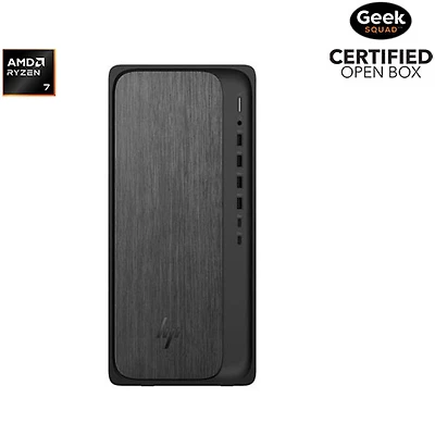 Boîte ouverte - Ordinateur de bureau OmniDesk de HP - Noir (Ryzen 7 8700G d'AMD/RAM 16 Go/SSD 1 To)