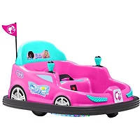 Flybar Barbie 6V Battery-Powered Bumper Ride-On Car - Pink