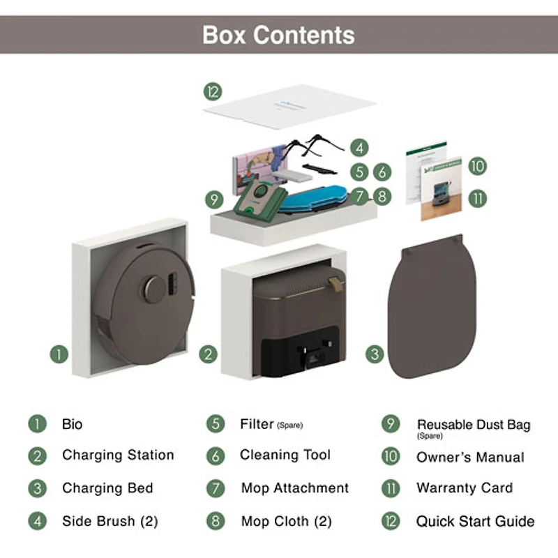 bObsweep Bio WiFi Connected Self-Empty Robot Vacuum & Mop - Rock - Only at Best Buy