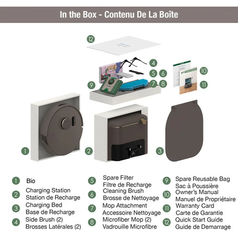 bObsweep Bio WiFi Connected Self-Empty Robot Vacuum & Mop - Rock - Only at Best Buy