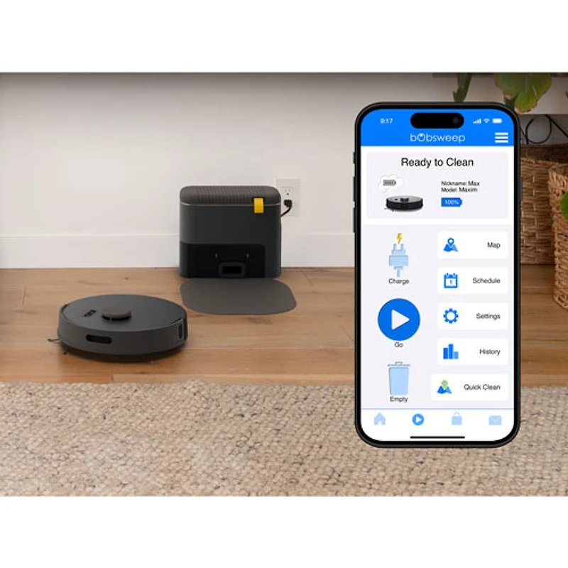 bObsweep Bio WiFi Connected Self-Empty Robot Vacuum & Mop - Rock - Only at Best Buy