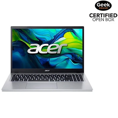 Boîte ouverte - Portable de 15,6 po Aspire Go d'Acer - Argenté pur (C3 N355 d'Intel/RAM 16 Go/SSD 512 Go/Windows 11)