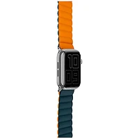 Bracelet en silicone Vibrance Link de LOGiiX pour Apple Watch 42 mm/44 mm/45 mm/49 mm/SE/Ultra - Bleu marine/Orange