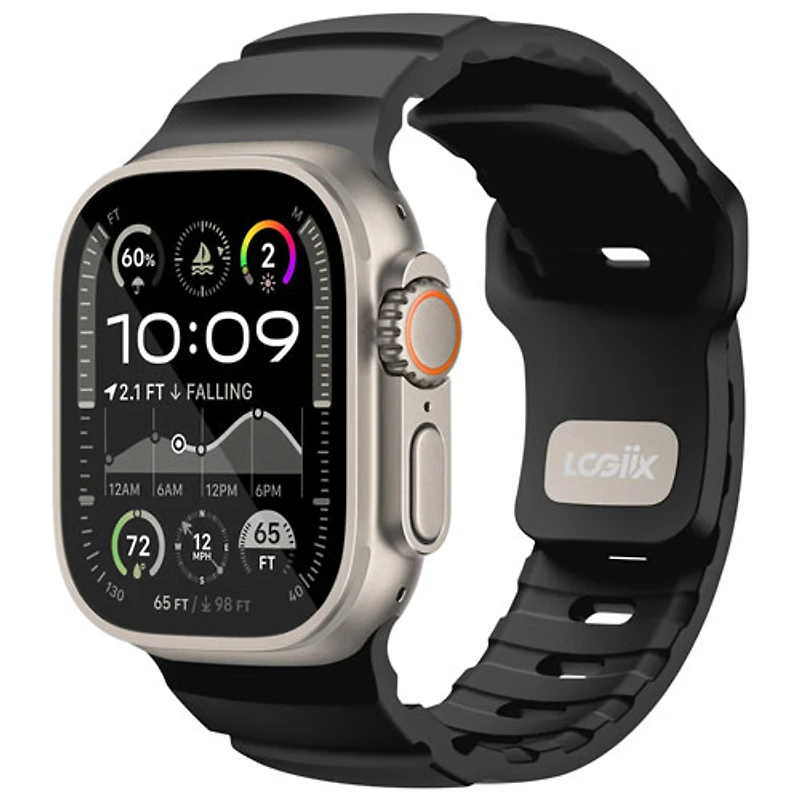 Bracelet Active Link de LOGiiX pour Apple Watch 44/45/46/49 mm - Noir