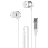 Écouteurs boutons avec fil Tunefreqs de LOGiiX avec connecteur USB-C - Blanc