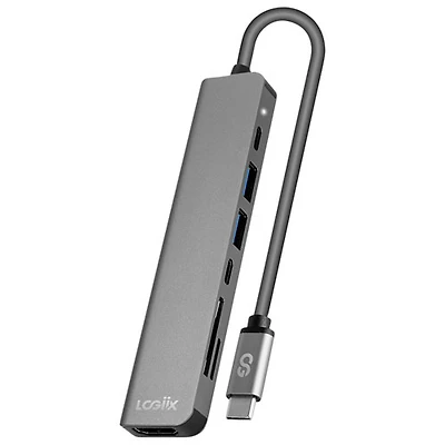 Concentrateur USB-C à multiport 7-en-1 avec Power Delivery de LOGiiX (LGX-14065)