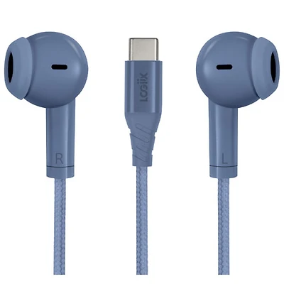 LOGiiX Vibrance Melody In-Ear Wired Earphones with USB-C Connector - Midnight Blue