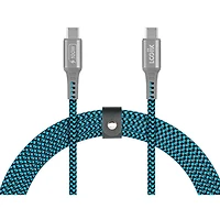 LOGiiX Piston Connect 100W 1.5m (4.9ft.) Braided USB-C to USB-C Cable (LGX-14082) - Blue/Black