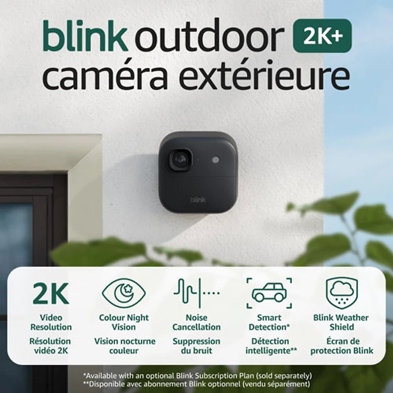 Caméra de surveillance IP supplémentaire sans fil d'extérieur 2K+ de Blink et module Sync Module - Lot de 5 - Noir