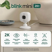 Blink Mini 2K+ Wired Indoor/Outdoor IP Camera - White