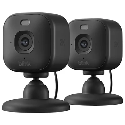 Blink Mini 2K+ Wired Indoor/Outdoor 2K Security Camera with 2-Way Audio - 2 Pack - Black