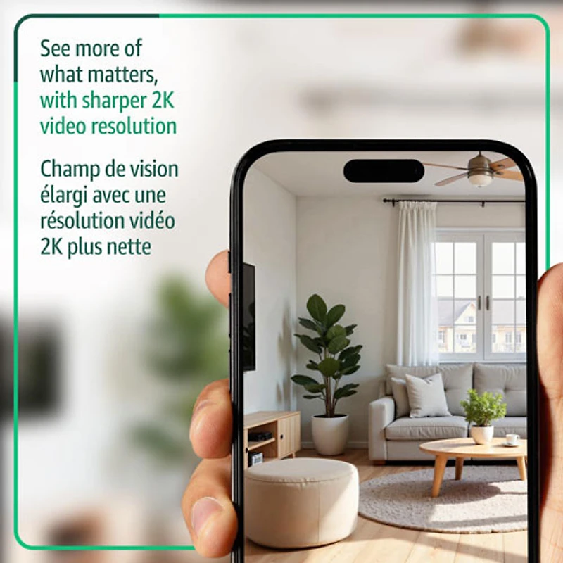 Caméra IP d'extérieur/d'intérieur avec fil Mini 2K+ de Blink - Noir