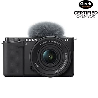 Boîte ouverte - Appareil photo sans miroir à objectif interchangeable APS-C Alpha ZV-E10KB de Sony pour blogues vidéo avec objectif 16-50 mm - Noir