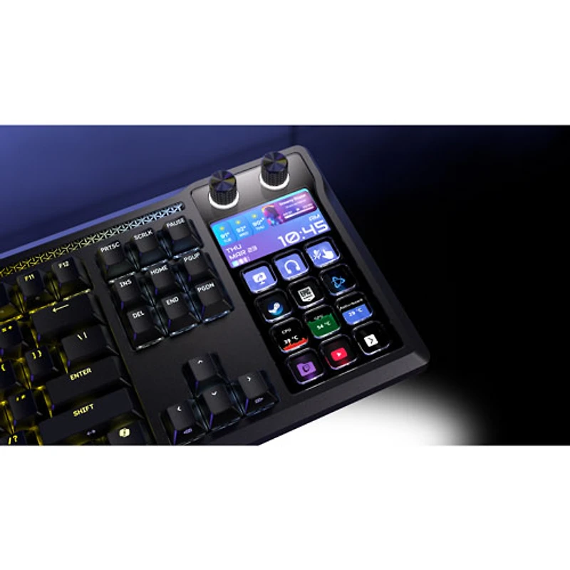 Clavier de jeu mécanique rétroéclairé à commutateurs linéaires mécaniques prélubrifiés MLX Pulse Galleon 100 SD de Corsair avec boutons Stream Deck